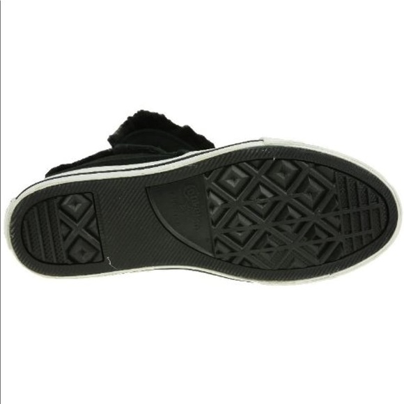 NIB Converse Chuck Taylor All Star Beverly Mid Boots Black Fur Classic Sneaker 6 - Picture 7 of 8